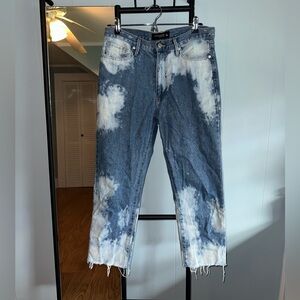 Just Black Women's Distressed Blue and White Jeans